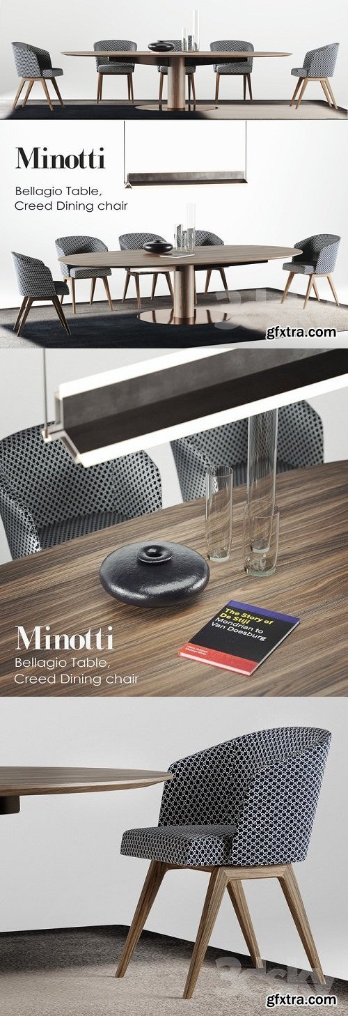 Minotti Bellagio set 3d Model