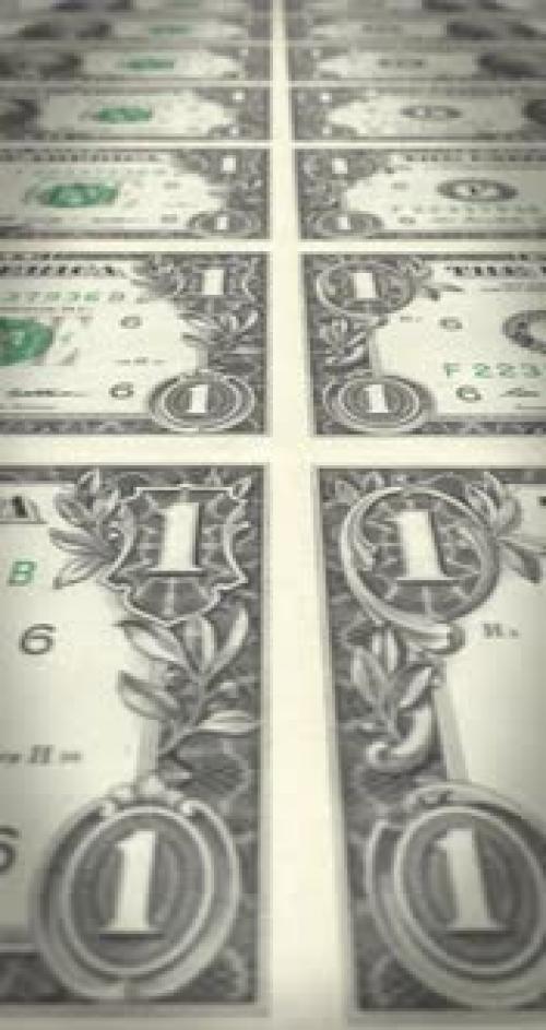 Videohive - One Dollar Banknotes Rolling - 43071229