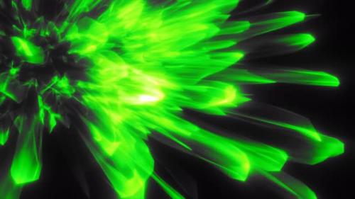 Videohive - Abstract green shiny glowing lines rays of energy and magical waves, abstract background. Video 4k - 43076924
