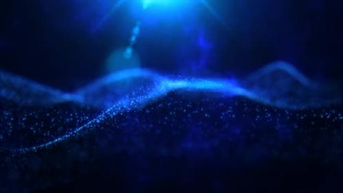 Videohive - Abstract waves from particles and dots of energetic magic with the effect of glow and blur, abstract - 43086549