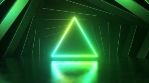 Videohive - Neon Green Triangle on Stage - 43088948