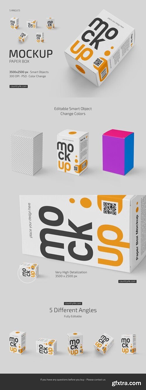 CreativeMarket - Paper Box Mockup Set 12640630