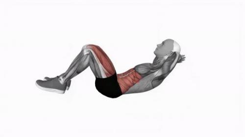 Videohive - Crunch Leg Raise fitness exercise workout animation video male muscle highlight 4K 60 fps - 43015246