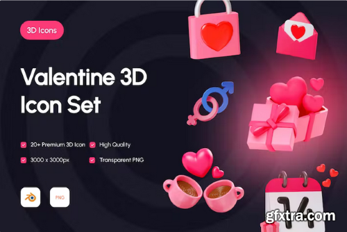 Valentines 3D Icons AJGMQ7X