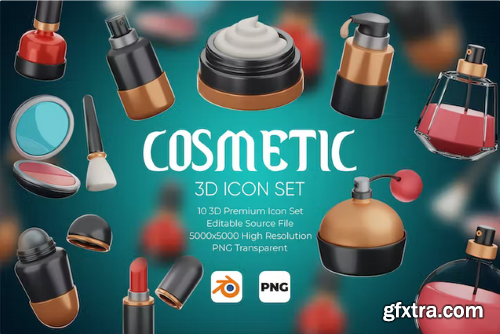 Cosmetic 3D Icon Set