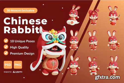 Chinese Rabbit 3D Character