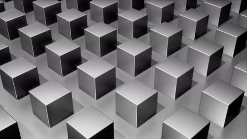 Videohive - Silver Metal Cubes Background Loop - 42976507