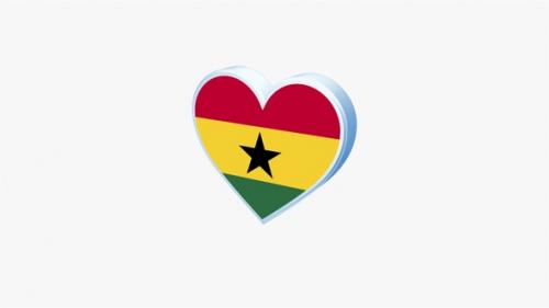 Videohive - Ghana Flag Heart Shape - 43032352