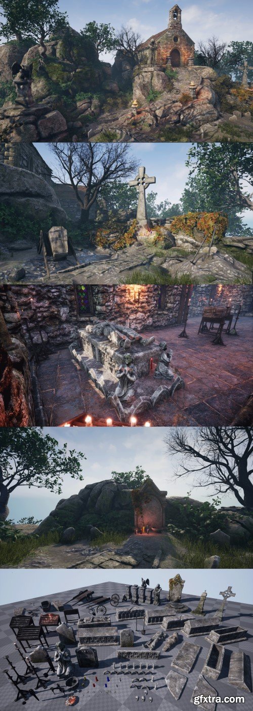 Unreal Engine - Graveyard and Nature Set