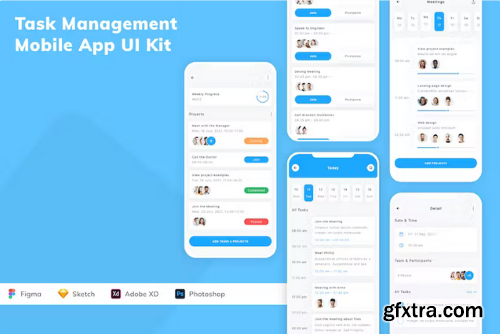 Task Management Mobile App UI Kit MPF4YFS