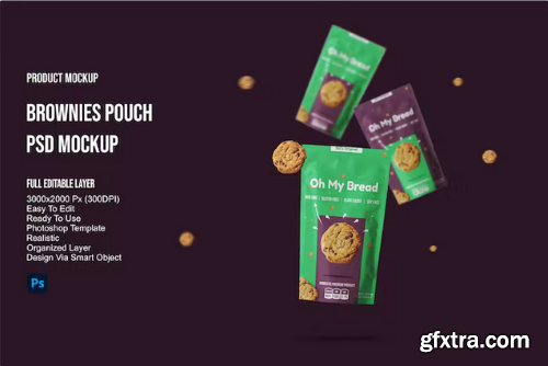Brownies Pouch PSD Mockup