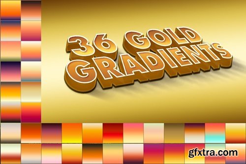 36 Gold Gradients Photoshop FEBKNLB