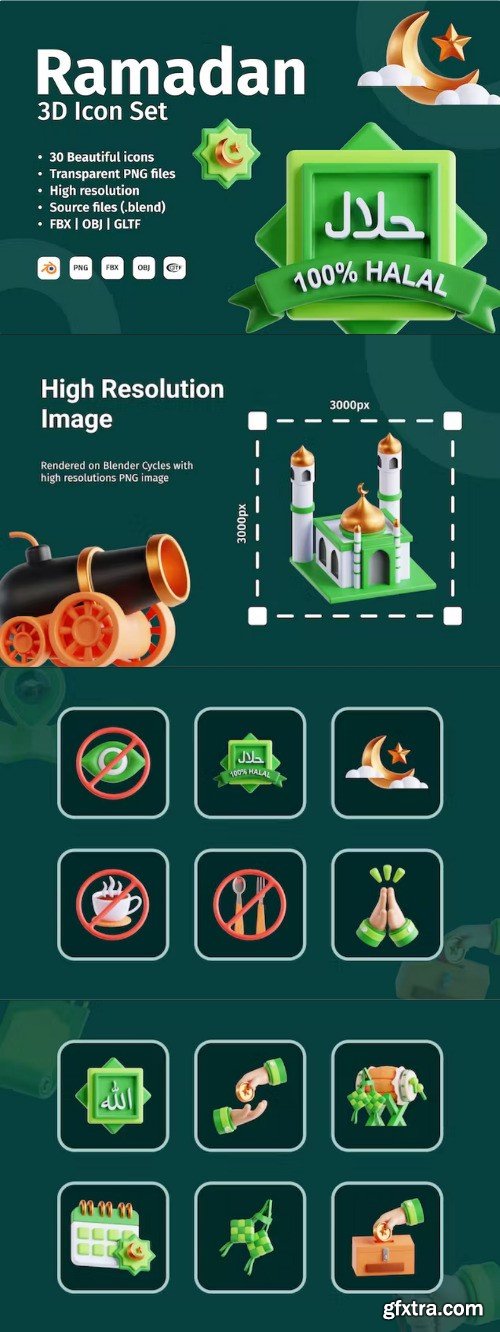 Ramadan 3D Icon Set