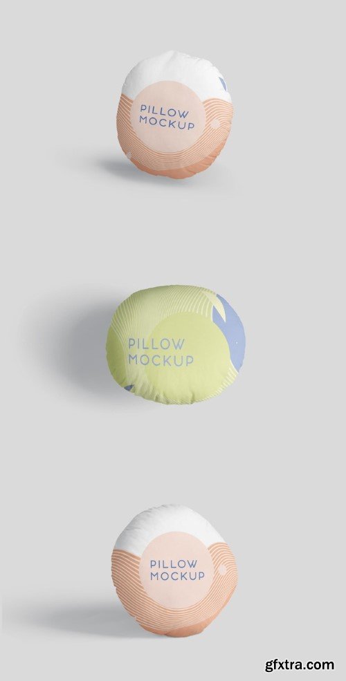 Pillow in round shape mockup