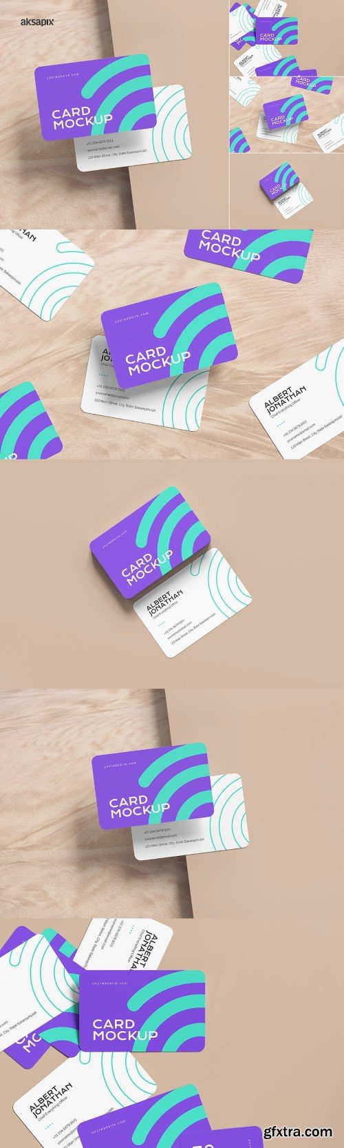 Rounded Business Card Mockup