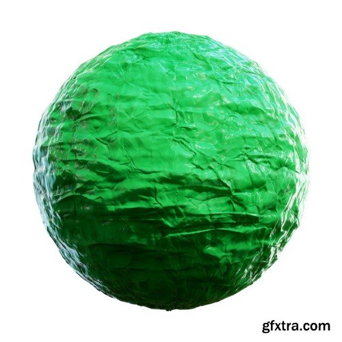 green wrinkled foil 8K PBR Textures