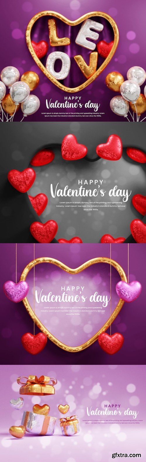 Valentines day celebration banners