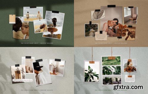 Fashion photo frame collage moodboard