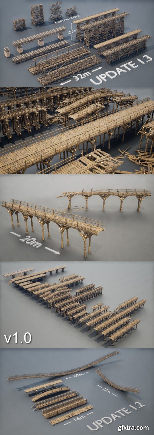 Unreal Engine - Wooden Bridges Optimized (4.26 - 4.27, 5.0 - 5.1)