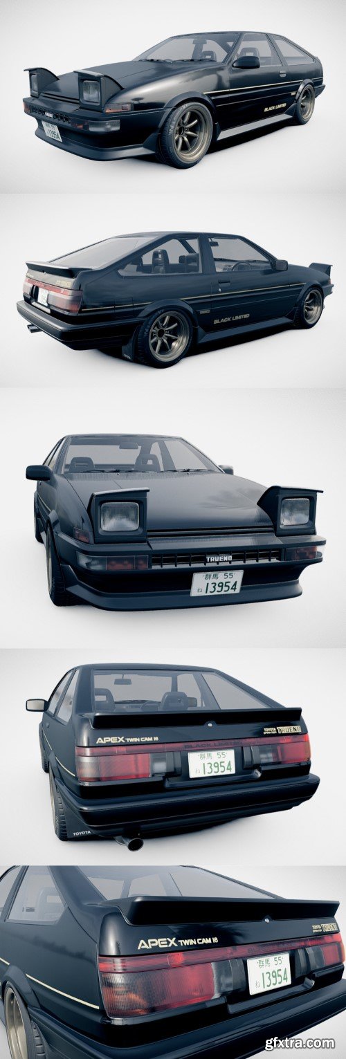 Toyota AE86 Black Limited Kouki 3D model