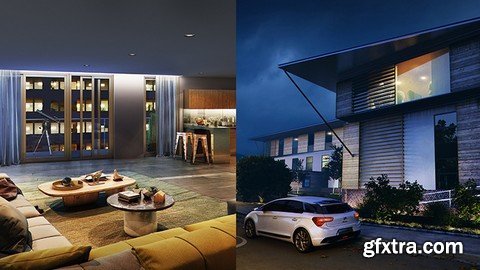 3Ds Max + Vray : Interior & Exterior Night Renders