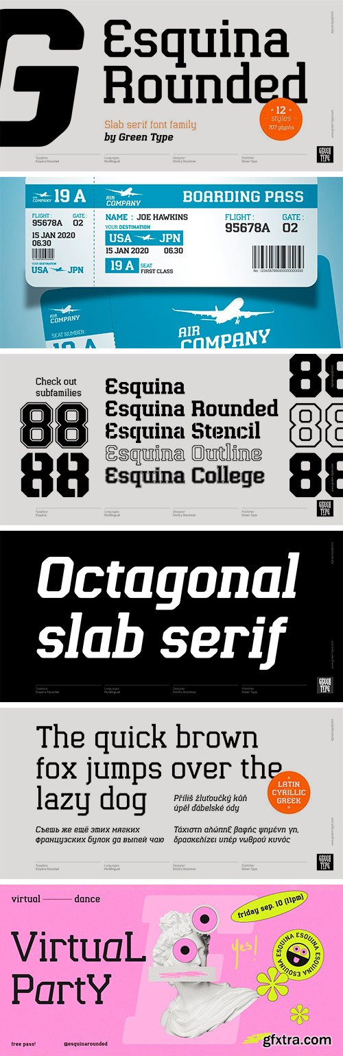 Esquina Rounded Font Family