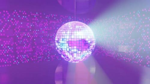 Videohive - Purple Disco Ball Spinning - 43252409