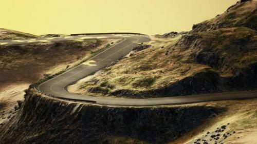 Videohive - Empty Winding Road Towards the White Sands - 43264123