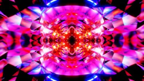 Videohive - colorful reflect sci-fi digital tunnel vj loop in space tube - 43185707