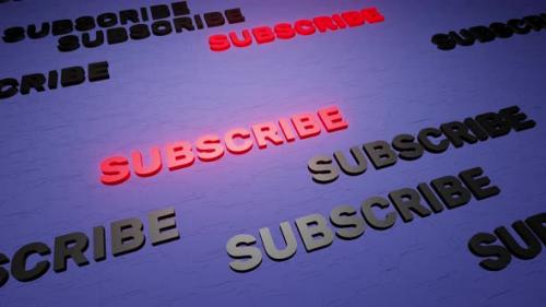 Videohive - Subscribe button text on blue background 3d render. Subscribe to this channel. Social network - 43189809