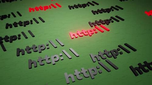 Videohive - Http symbol sign on green background 3d render. Hypertext transfer protocol secure web 3 - 43189816