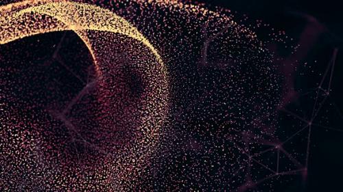 Videohive - Plexus on black background with lines and dots movement - 43204422