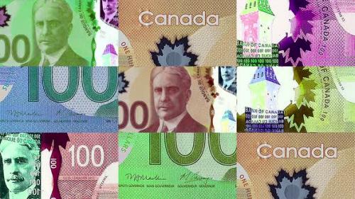 Videohive - Canada Canadian dollar 100 CAD banknotes abstract color mosaic pattern - 43178129