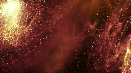 Videohive - Golden Particles Background - 43178940