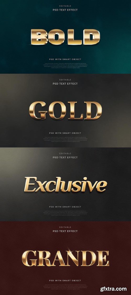 Realistic gold text effect