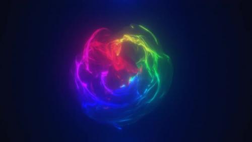 Videohive - Abstract multicolored rainbow energy sphere transparent round bright glowing, magical abstract - 43180800