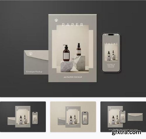 Stationery and iPhone 14 Pro Max Mockup