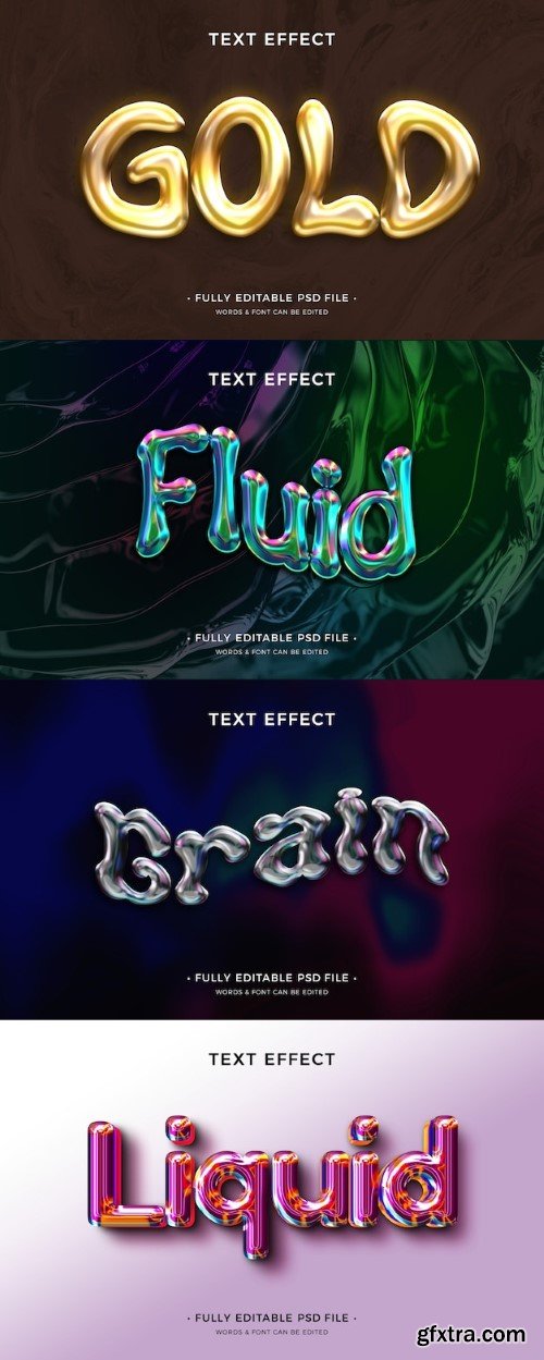 Metal liquid text effect