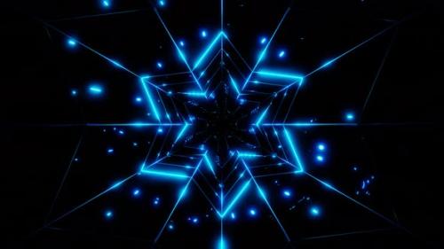 Videohive - blue shiny fractal with light particles vj loop - 43208425
