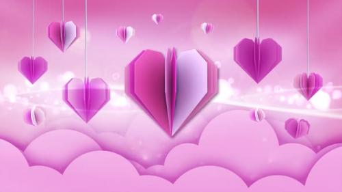 Videohive - Pink Paper Heart - 43241702