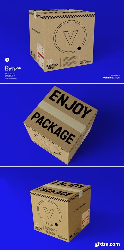 3D Square Box Mockup ESUPLD7