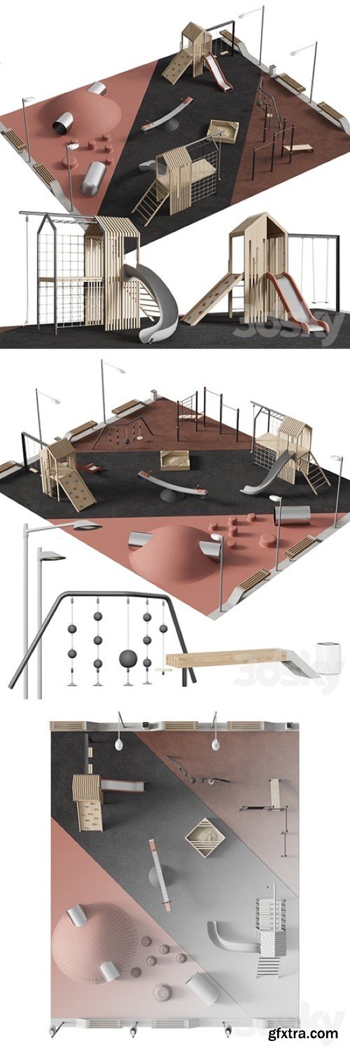 Modern playground 3D Model