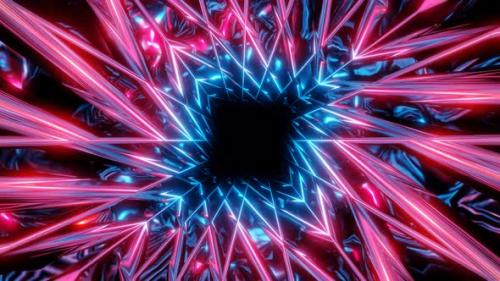 Videohive - abstract background twisted geometric red glow tunnel vj loop - 43299649