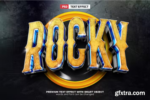 Rusted Rocky Robot Text Effect Template