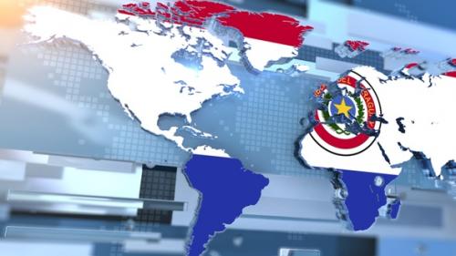Videohive - Paraguay Flag Inside The Shape Of World Map Transition - 43330334