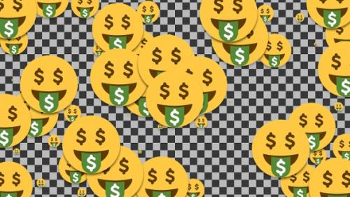 Videohive - Emojii Money Mouth Face Transition | UHD | 60fps - 43335678