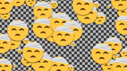 Videohive - Emojii Face With Head Bandage Transition | UHD | 60fps - 43335687