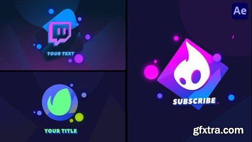 Videohive 2D Cartoon Neon Logo Animations [After Effects] 43300822