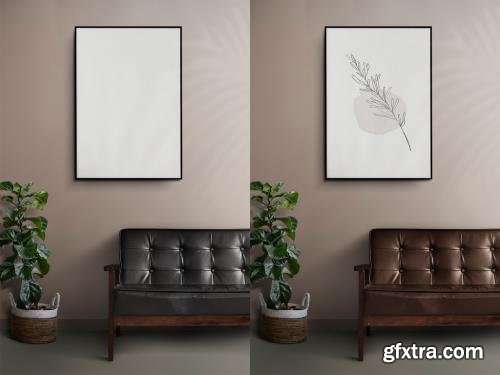 Picture Frame Sofa Mockup on the Wall 442400512
