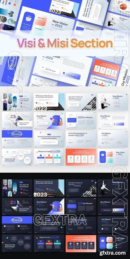 Vision & Mission Professional PowerPoint Template BKR8USS